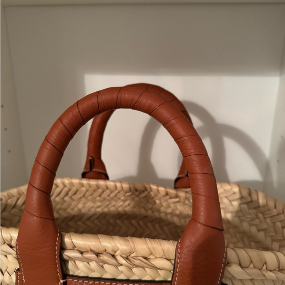 Authentic CHLOE Rafia Brown Woven Tote Bag - Picture 7 of 8